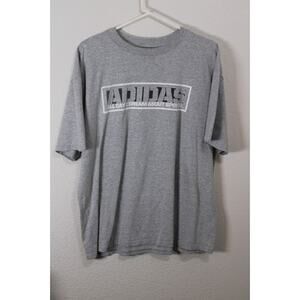 Adidas Men's Gray Large T-Shirt, Polyester, Short-Sleeve